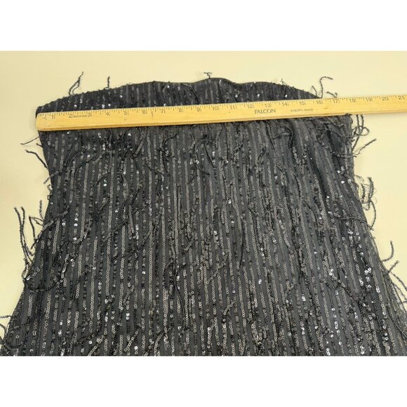 Strapless Sequin Fringe Mini Bodycon Dress Wild Fable Large Flapper Style EUC - Picture 10 of 13
